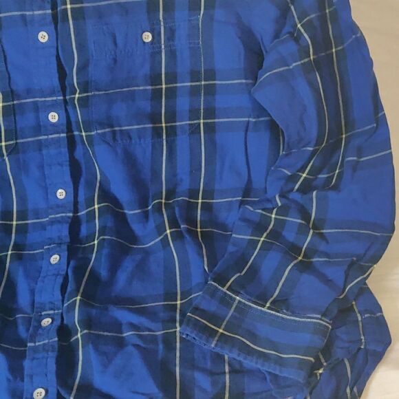 Stylus‎ Blue Plaid Cotton Long Sleeve Shirt - Picture 4 of 7